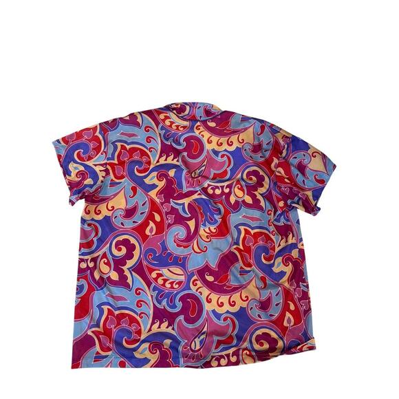 Vintage Vanity Fair Shirt XL Made in USA Multicolor Abstract Blouse 90s Retro - Picture 3 of 3